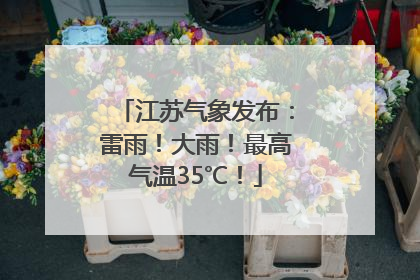 江苏气象发布：雷雨！大雨！最高气温35℃！