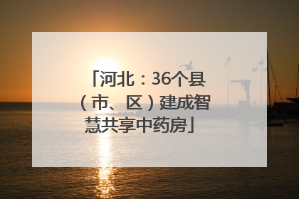 河北：36个县（市、区）建成智慧共享中药房