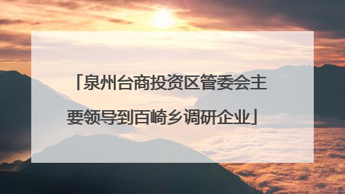 泉州台商投资区管委会主要领导到百崎乡调研企业