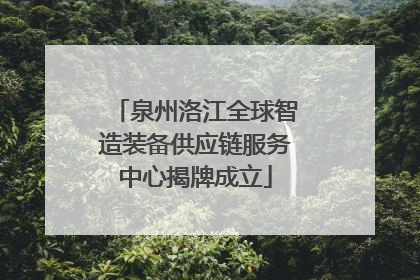泉州洛江全球智造装备供应链服务中心揭牌成立
