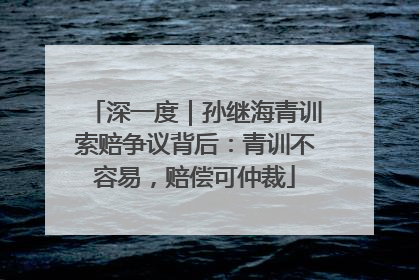 深一度｜孙继海青训索赔争议背后：青训不容易，赔偿可仲裁