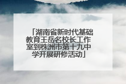 湖南省新时代基础教育王岳名校长工作室到株洲市第十九中学开展研修活动