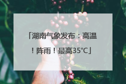 湖南气象发布：高温！阵雨！最高35℃