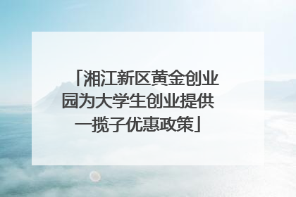 湘江新区黄金创业园为大学生创业提供一揽子优惠政策