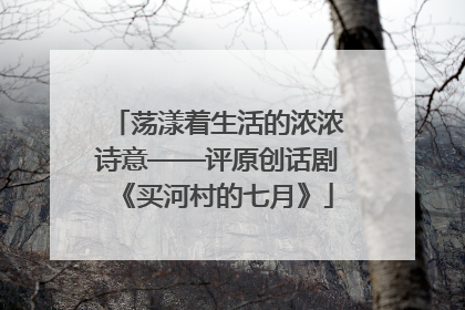 荡漾着生活的浓浓诗意——评原创话剧《买河村的七月》