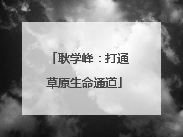 耿学峰：打通草原生命通道