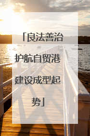 良法善治护航自贸港建设成型起势
