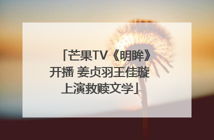 芒果TV《明眸》开播 姜贞羽王佳璇上演救赎文学