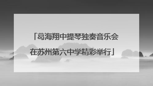 葛海翔中提琴独奏音乐会在苏州第六中学精彩举行