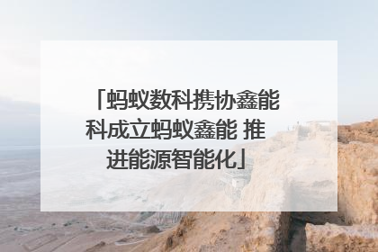 蚂蚁数科携协鑫能科成立蚂蚁鑫能 推进能源智能化