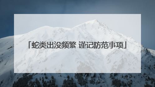 蛇类出没频繁 谨记防范事项