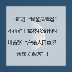 证明“我爸是我爸”不再难！攀枝花发出四川首张“户籍人口直系亲属关系谱”
