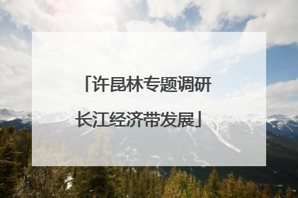 许昆林专题调研长江经济带发展