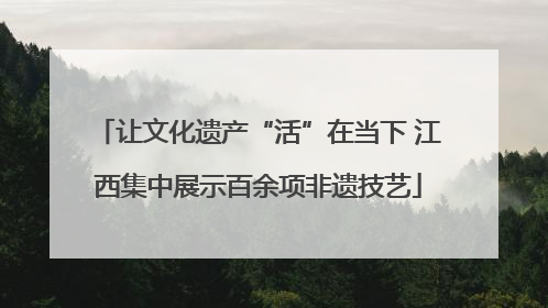 让文化遗产“活”在当下 江西集中展示百余项非遗技艺