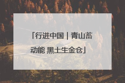 行进中国｜青山蓄动能 黑土生金仓