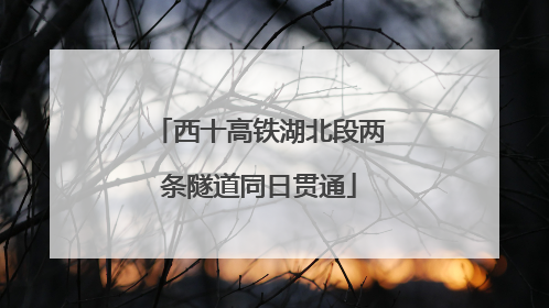 西十高铁湖北段两条隧道同日贯通