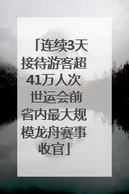 连续3天接待游客超41万人次 世运会前省内最大规模龙舟赛事收官