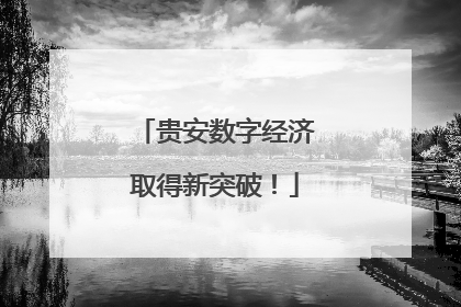贵安数字经济取得新突破！