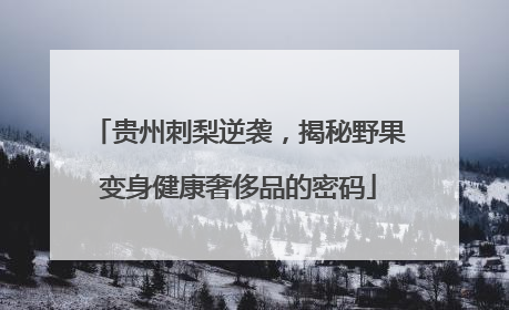 贵州刺梨逆袭，揭秘野果变身健康奢侈品的密码