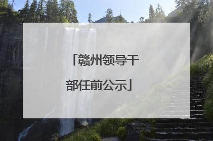 赣州领导干部任前公示