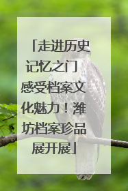 走进历史记忆之门 感受档案文化魅力！潍坊档案珍品展开展