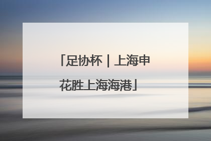 足协杯｜上海申花胜上海海港