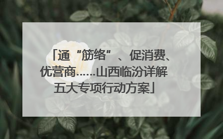 通“筋络”、促消费、优营商……山西临汾详解五大专项行动方案