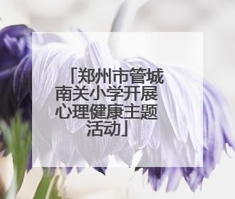 郑州市管城南关小学开展心理健康主题活动