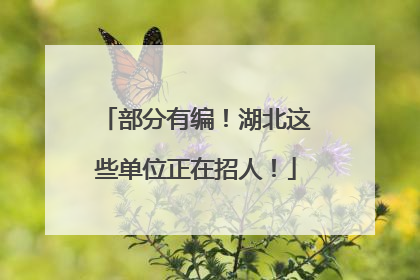 部分有编！湖北这些单位正在招人！