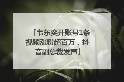 韦东奕开账号1条视频涨粉超百万，抖音副总裁发声
