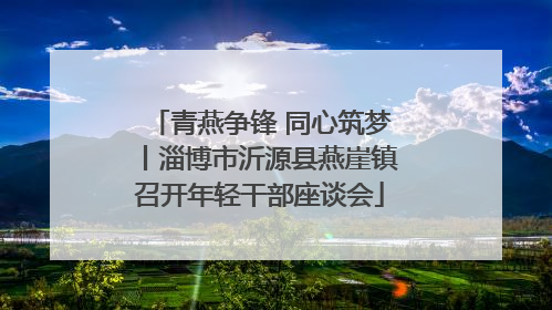 青燕争锋 同心筑梦丨淄博市沂源县燕崖镇召开年轻干部座谈会