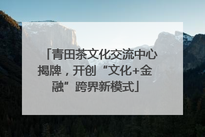 青田茶文化交流中心揭牌，开创“文化+金融”跨界新模式