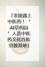 非遗遇上中医药！“AI草药园”入选中医药文化首批宣教基地