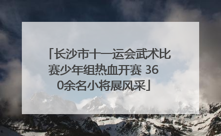 长沙市十一运会武术比赛少年组热血开赛 360余名小将展风采