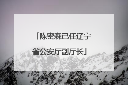 陈密森已任辽宁省公安厅副厅长