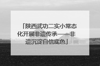 陕西武功二实小常态化开展非遗传承——非遗沉淀自信底色