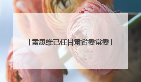 雷思维已任甘肃省委常委