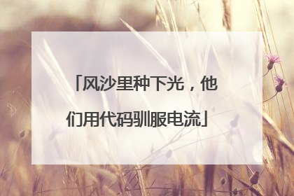 风沙里种下光，他们用代码驯服电流