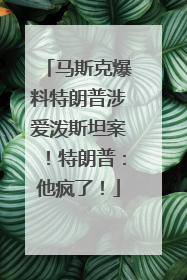 马斯克爆料特朗普涉爱泼斯坦案！特朗普：他疯了！