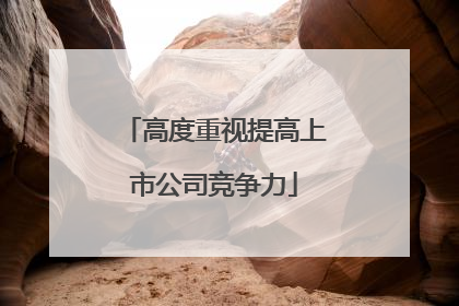 高度重视提高上市公司竞争力