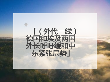 （外代一线）德国和埃及两国外长呼吁缓和中东紧张局势