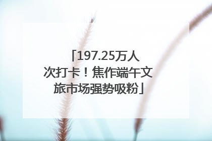 197.25万人次打卡！焦作端午文旅市场强势吸粉