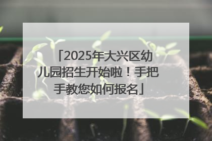 2025年大兴区幼儿园招生开始啦！手把手教您如何报名