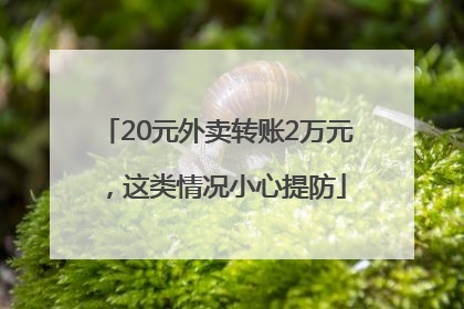20元外卖转账2万元，这类情况小心提防