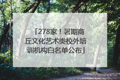 278家！暑期商丘文化艺术类校外培训机构白名单公布