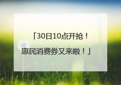 30日10点开抢！惠民消费券又来啦！