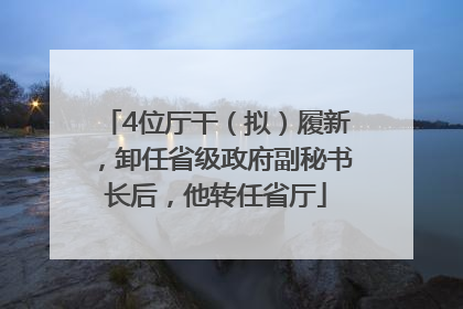 4位厅干（拟）履新，卸任省级政府副秘书长后，他转任省厅