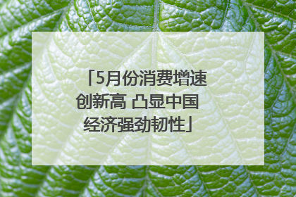 5月份消费增速创新高 凸显中国经济强劲韧性