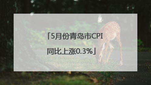 5月份青岛市CPI同比上涨0.3%
