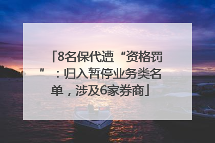 8名保代遭“资格罚”：归入暂停业务类名单，涉及6家券商